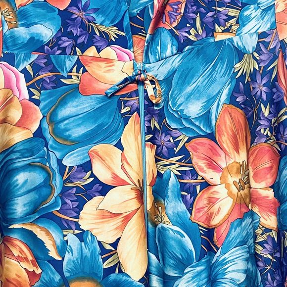 Vintage Granada Muu Muu Grandma Core Housecoat Mrs. Roper MuuMuu 1/4 Zip M - Picture 5 of 9